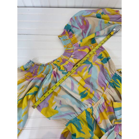 City Chic Eileen Off The Shoulder Dress In Multi Belted Mini Plus Size 16 - Picture 4 of 8